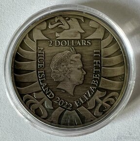 Stříbrná sběratelská mince - Niue Český lev starožitný 1oz - 2