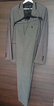 Pánský oblek F&F šedý melír - 2