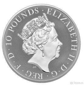 Stříbrná mince Tudor Beasts - Lion of England 10 oz  2022 - 2