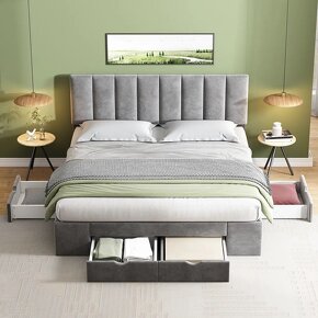 Nová manželská postel 160x200, Čalouněná postel - 2