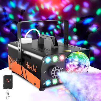 HAKUTA mlhový stroj, 600W s disco koulí a LED RGB světly - 2