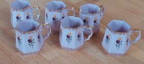 6 ks hrnečků z růžového porcelánu Stružná - 2