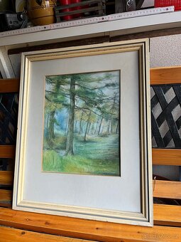 Originál malba obraz Varmila Dušáčková – "V LESE" - 2