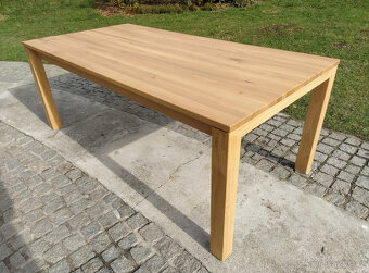 Nový jídelní stůl rozkládací masiv DUB průběžný 90x180+100 - 2