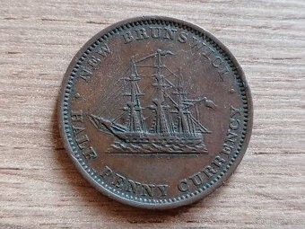 1/2 Penny 1854 New Brunswick britská koloniální mince Kanada - 2