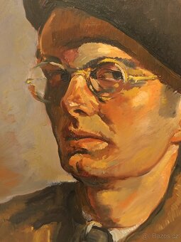 Obraz starožitný Hrdina 1942, olejomalba 54x44 - 2