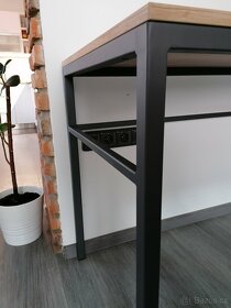 Stůl - pc nebo psací, ocelové nohy, deska dub nebraska - 2