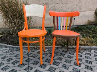Barevné retro jídelní židle Ton, Thonet - 2 kusy - 2