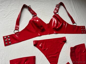 Latexový set oblečení - červený (LatexVogue) - 2