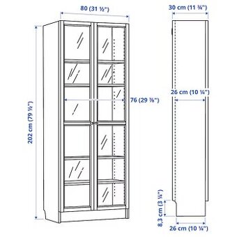 Skrin / knihovna BILLY 80x200 - 2