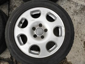 Sada kol 5x112 R16 origo AUDI, pěkné letní pneu 5-6,5mm - 2