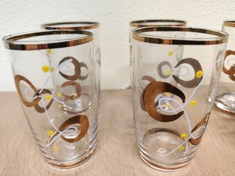 Retro skleničky zlacené - 2