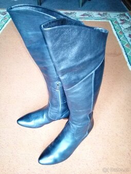 Dámské kožené vysoké boty - 2