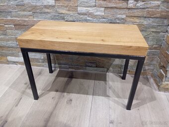 Noční/ Odkládací stolek dub/kov - 2