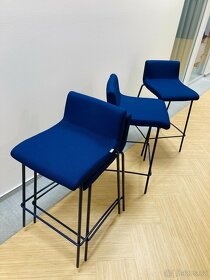4 Barové židle čalouněné tmavě modré Rim Sitty - 2