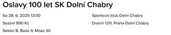 100 let Sk Dolní Chabry - 2