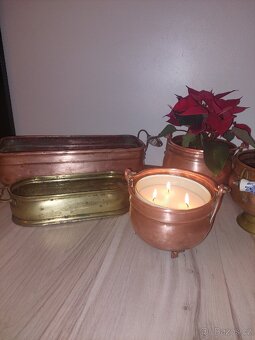 Staré MOSAZNÉ A MĚDĚNÉ NÁDOBY+kotlíky - 2