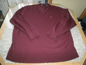 Pánský svetr zn. Tommy Hilfiger vínový - 2