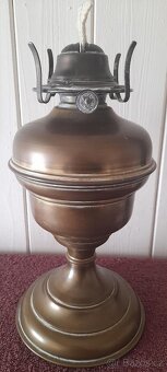 STARÁ PETROLEJOVÁ MĚDĚNÁ LAMPA VE VIKTORIÁNSKÉM STYLU 1870-1 - 2
