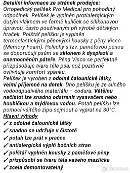 Ortopedický zdravotní pelech – NOVÝ - 2
