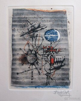 Johnny Friedlaender + Brigite Coudrain - signovaný lept - 2