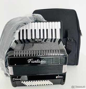Predám NOVÝ akordeón FANTASIA DE LUXE 60 basový- čiernej far - 2