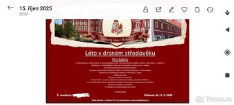 Středověký hotel - Dětenice pro 2 osoby 1/noc - 2