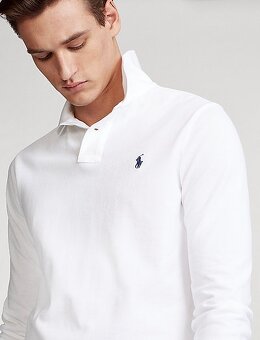 RALPH LAUREN PÁNSKÉ WHITE BÍLÉ POLO TRIKO S - 2