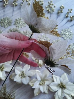 Vánoční ozdoby, květ, vločka,m. Různé barvy - 2