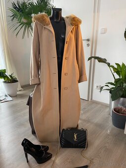 Kasmirovy vlneny kabat bezovy kozesina limec - 2