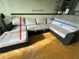 Rozkládací gauč/pohovka s úložným prostorem // Tvar U // - 2