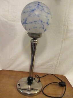 Stolní lampa funkcionalismus, chrom/ art deko, funkční, - 2