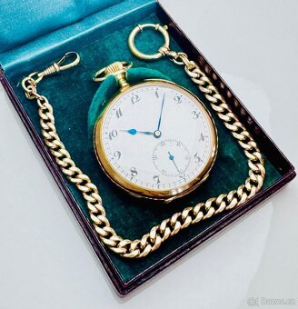 14K ZLATÉ PÁNSKÉ KAPESNÍ HODINKY IWC SCHAFFHAUSEN S ETUI - 2