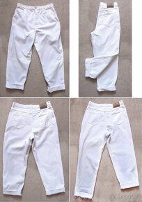 Vintage 90's bílé dámské džíny volné - 2