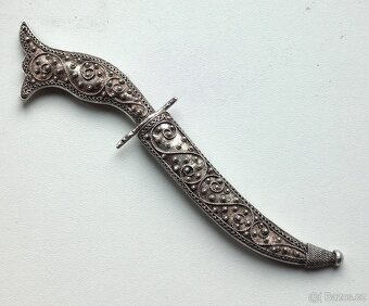 Starožitný stříbrný otvírák na dopisy , nůž, dýka AG 900 - 2
