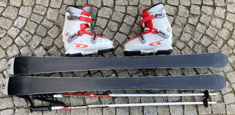 Dětské lyže 120cm, lyžáky vel. 36, hůlky - 2
