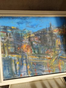 Noční Praha olej na plátně Alena Petričková - 2