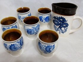 Sada modře zdobené Hrdějovické keramiky - 2