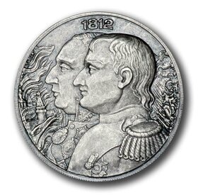 Starožitné stříbrné mince Napoleon a Kutuzov 2x2 oz, 2012 - 2