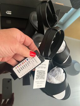 Nové Kožené sandály na platformě. vysoký podpatek, vel.40 - 2