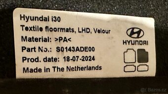 Koberce Hyundai i30N textilní originál - 2