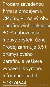 Prodám výrobu parafínových dekorací - 2