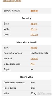 Bergen konferenční stolek law 130 modřín sibio zlatý - 2