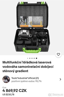 Laserová vodováha samonivelační - 2