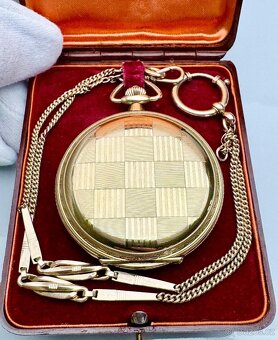 PÁNSKÉ ART DECO KAPESNÍ HODINKY S ETUI A ŘETÍZKEM - 2