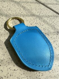 Modrá kožená klíčenka Porsche přívěšek na klíče - NOVÁ - 2