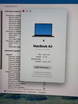 MacBook Air M3 24/512GB midnight, super stav - 2