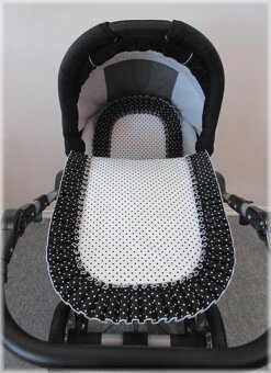 Peřinky- plymo do kočárku černobílé puntíky - 2