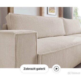 Rohová pohovka Manšestrová, rozkládací/s úložným prostorem - 2