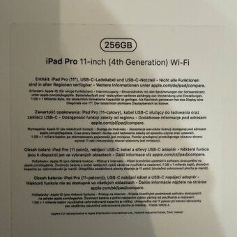 Tablet Ipad 11 pro WIFI 256 GB 4. generace M2 (2022) - 2